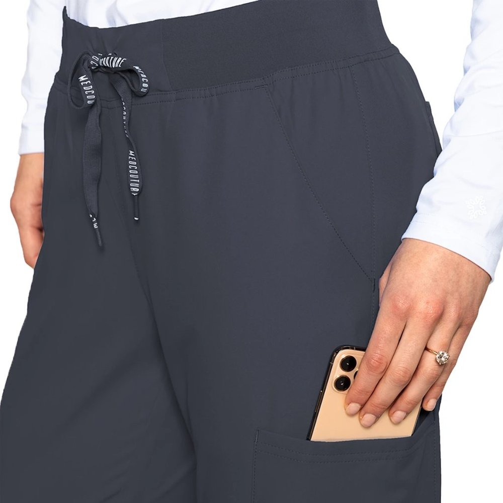 Med Couture Insight | 6-Pocket Cargo Knit Waist Drawstring Jogger/Scrub Pants
